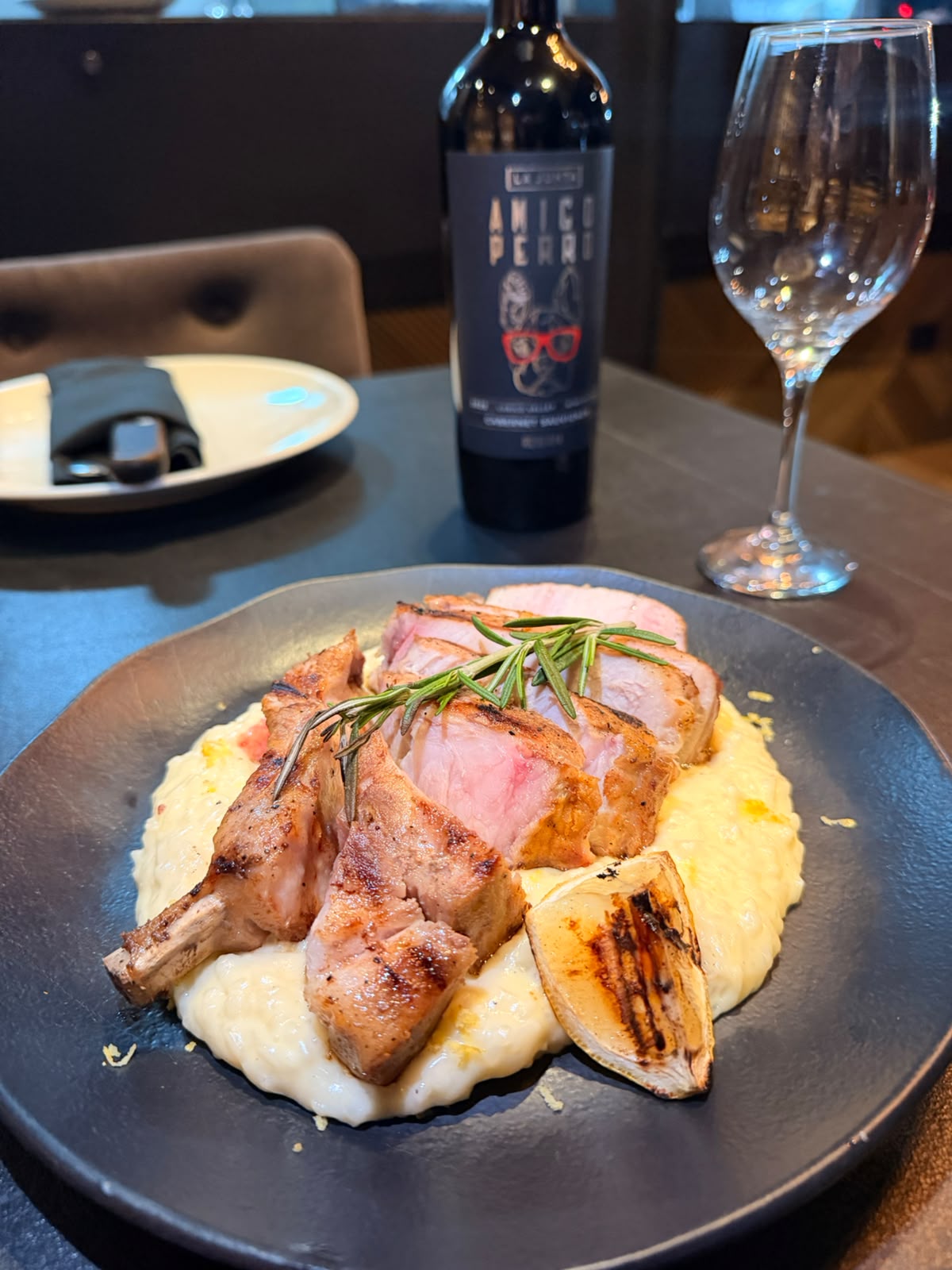 Prime Rib Suíno com Risotto 