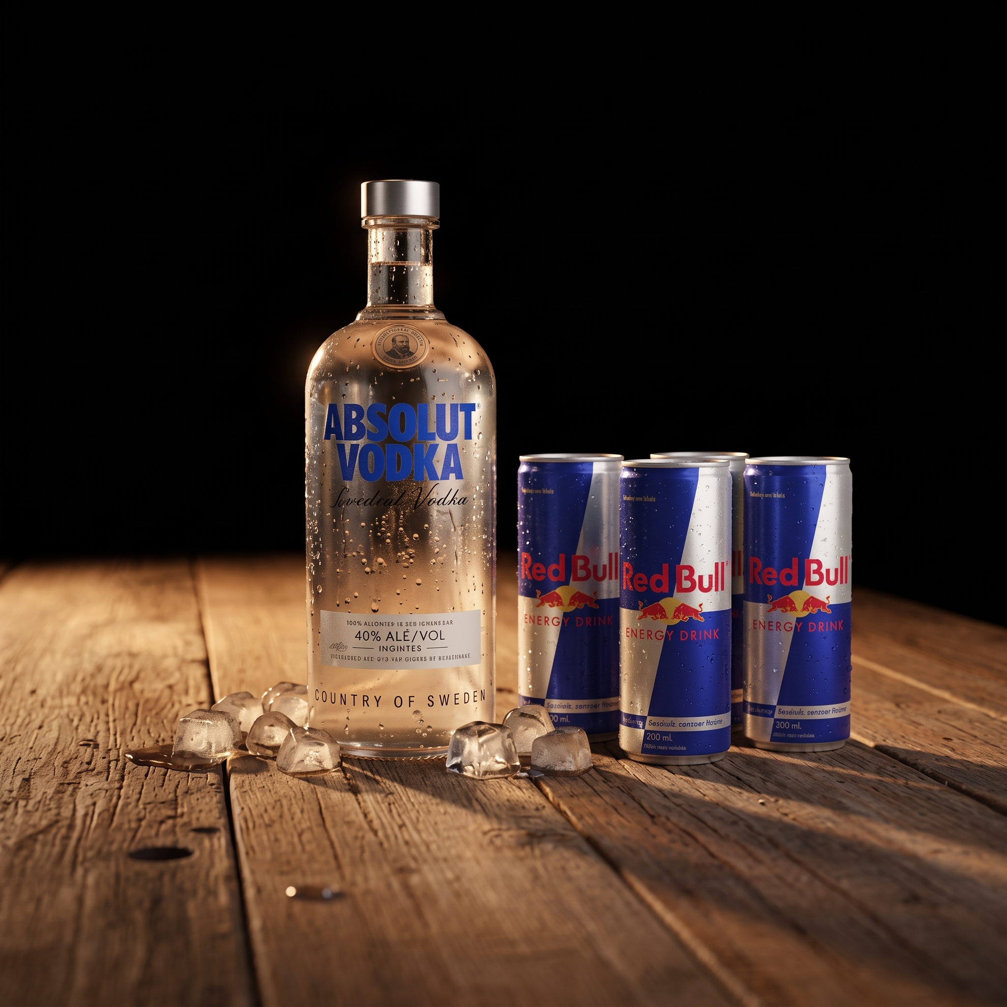 Combo Absolut + 4 Red Bull