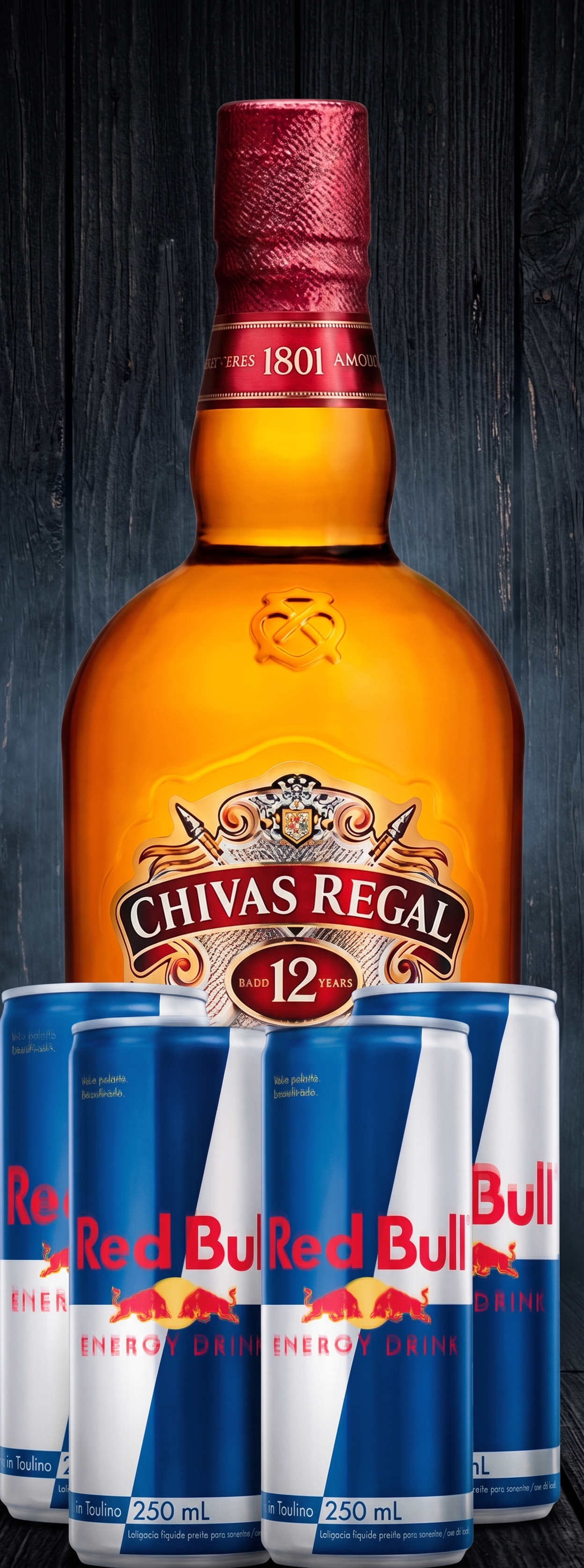 Combo Chivas Regal 12 Anos + Red Bull